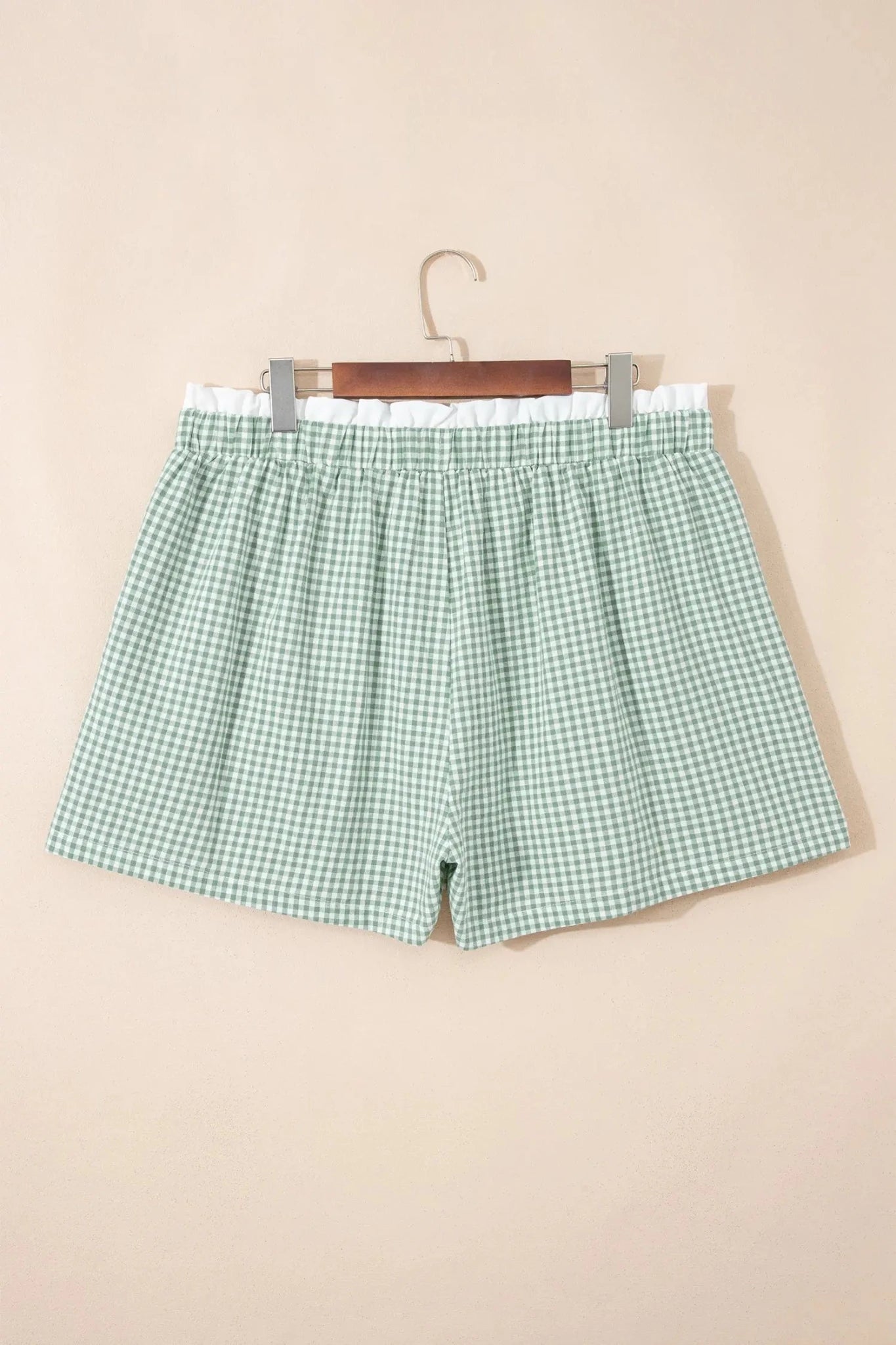 Plus Size Plaid Gingham Ruffle High Waist Shorts | Zarnesh