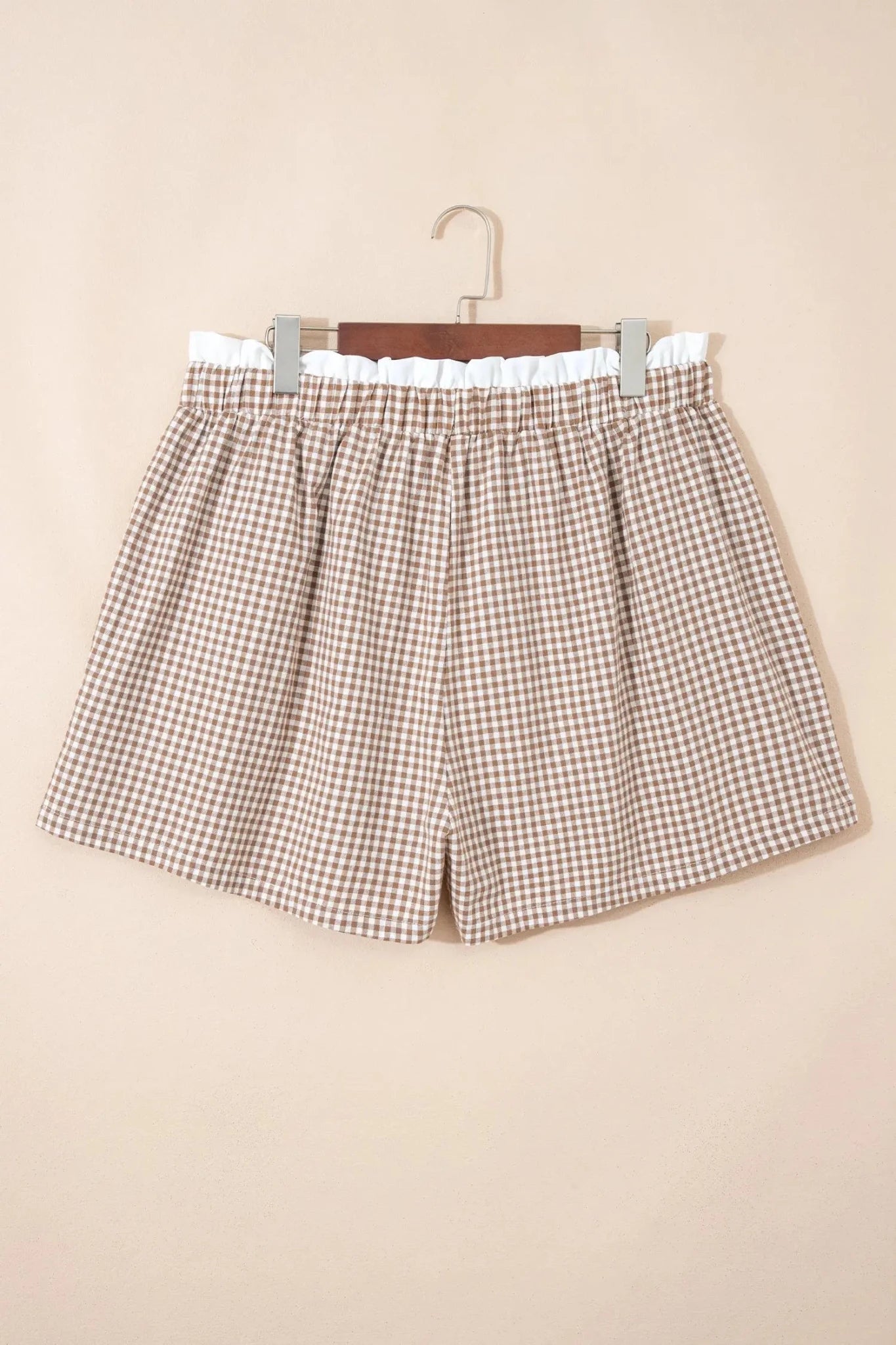 Plus Size Plaid Gingham Ruffle High Waist Shorts | Zarnesh