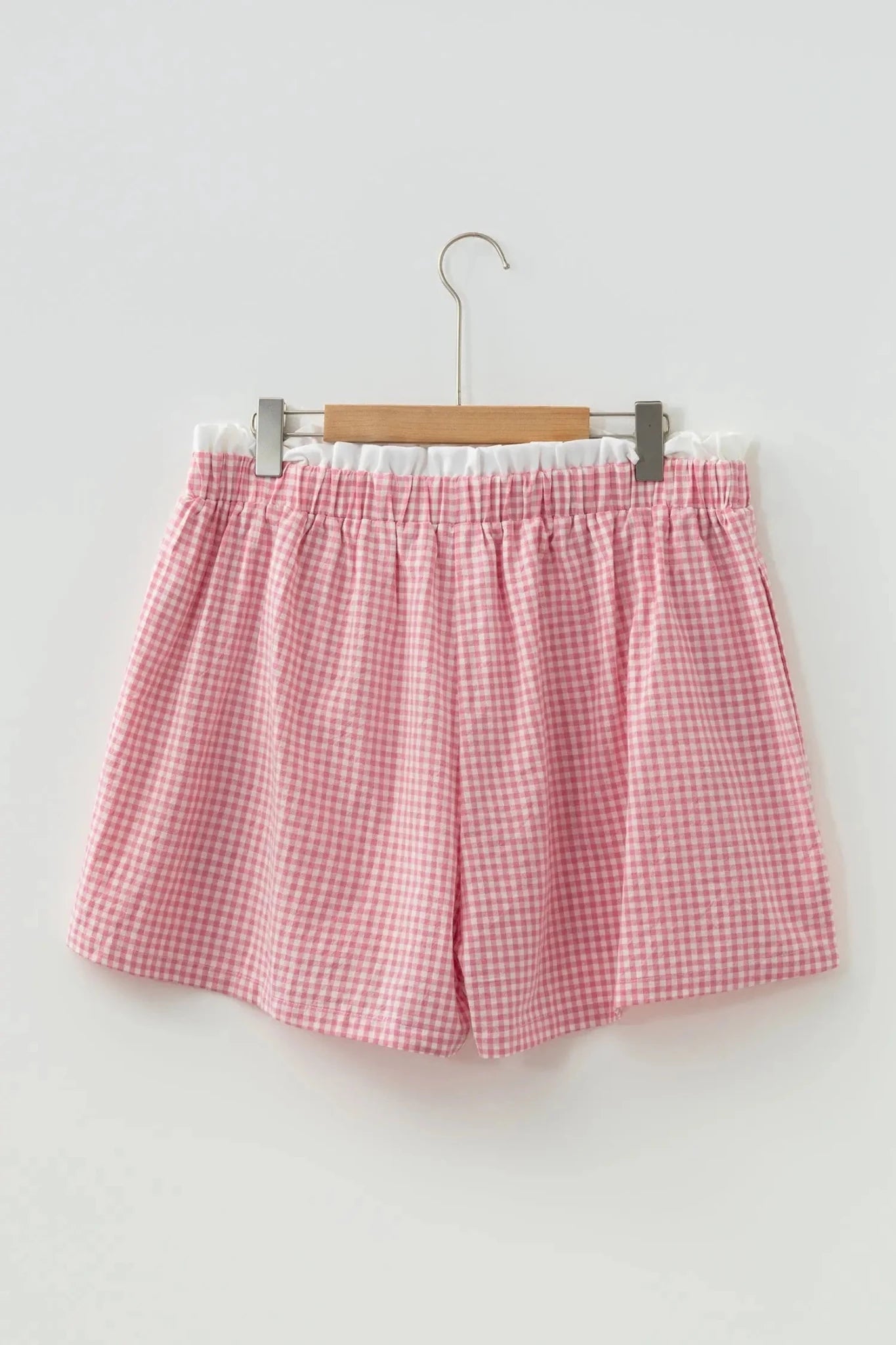 Plus Size Plaid Gingham Ruffle High Waist Shorts | Zarnesh
