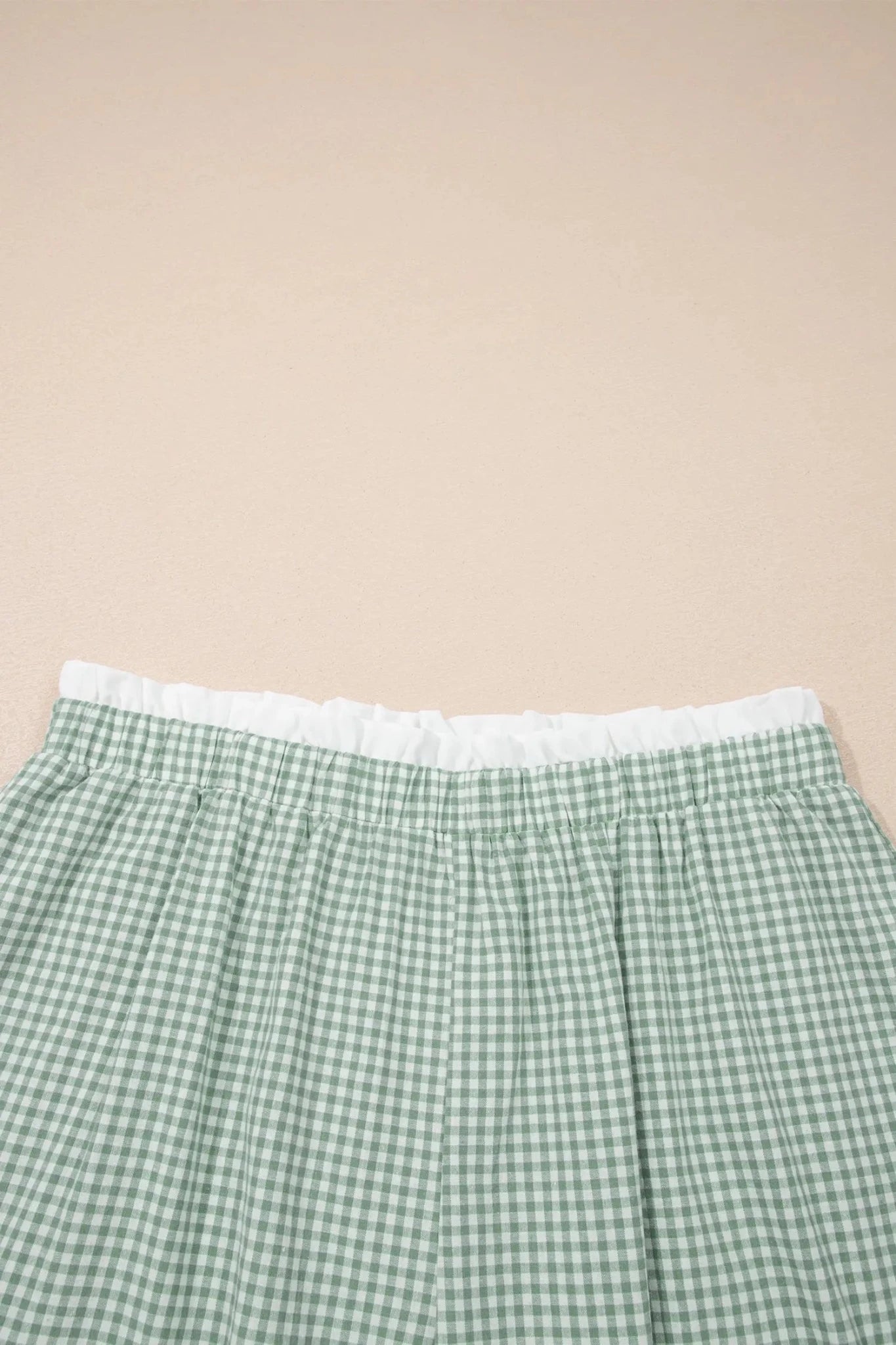Plus Size Plaid Gingham Ruffle High Waist Shorts | Zarnesh