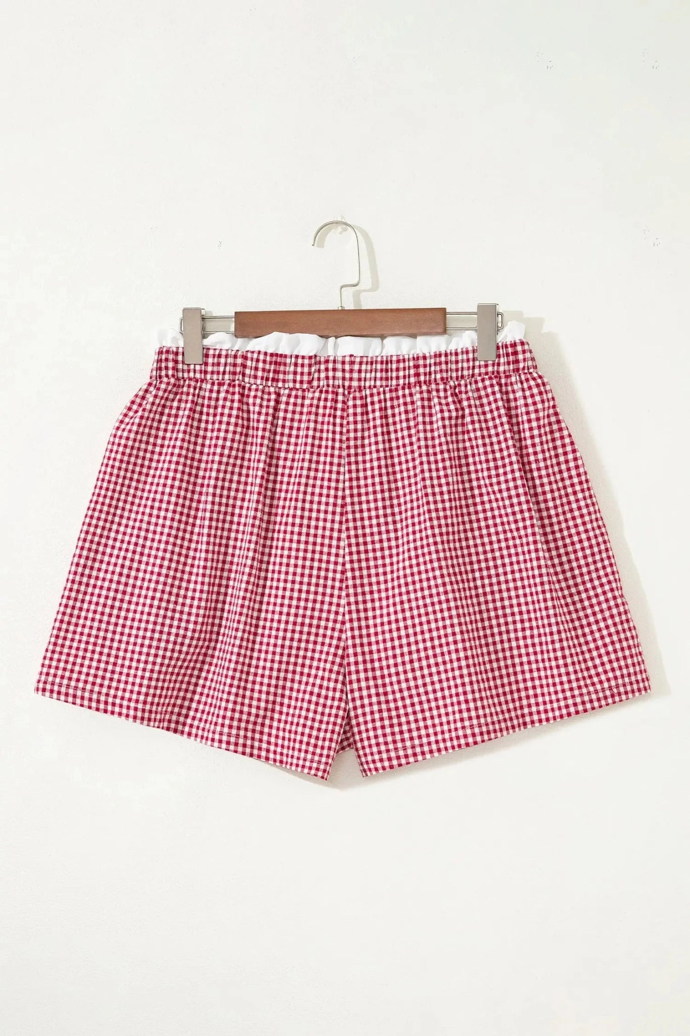 Plus Size Plaid Gingham Ruffle High Waist Shorts | Zarnesh