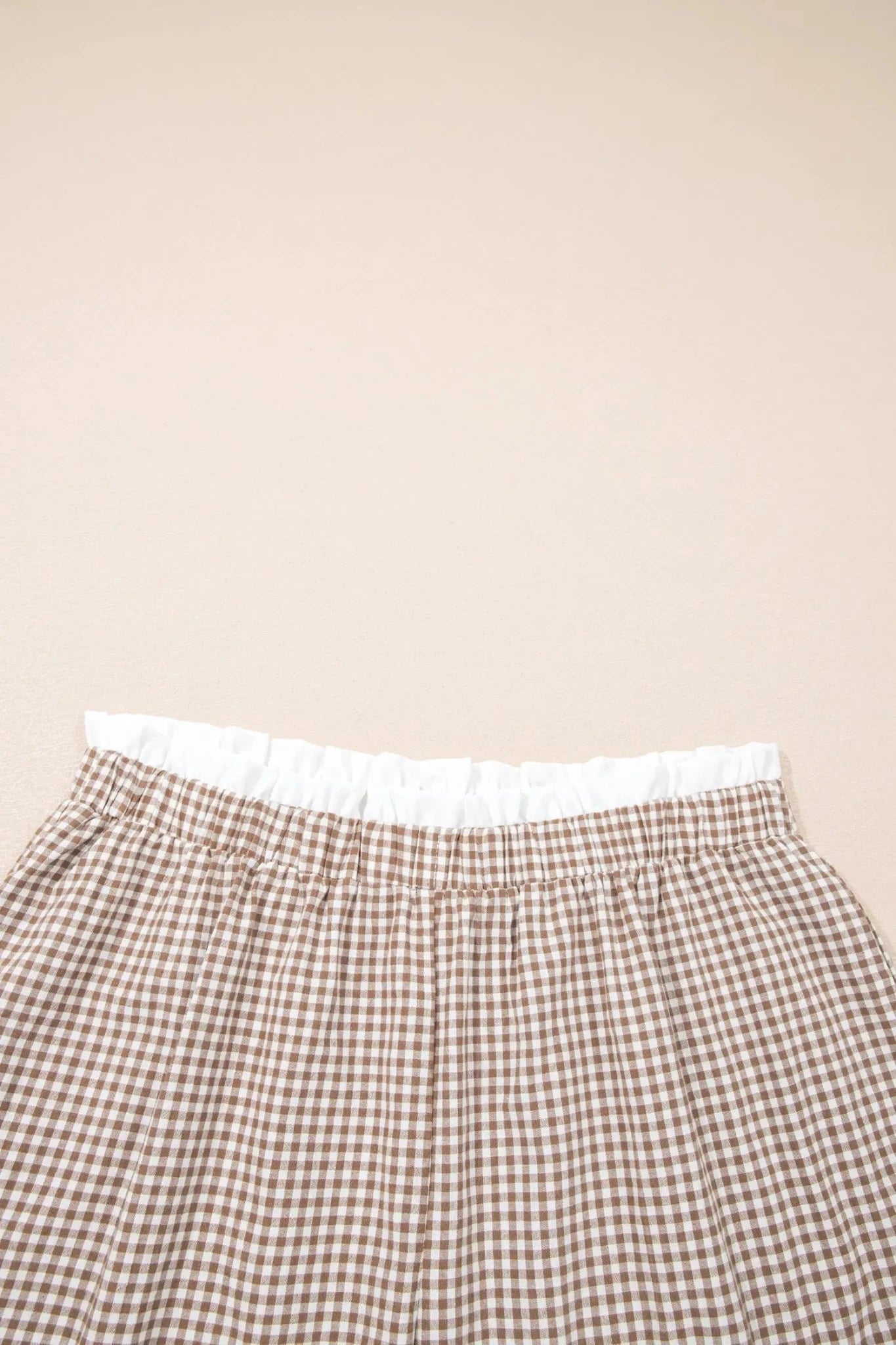 Plus Size Plaid Gingham Ruffle High Waist Shorts | Zarnesh