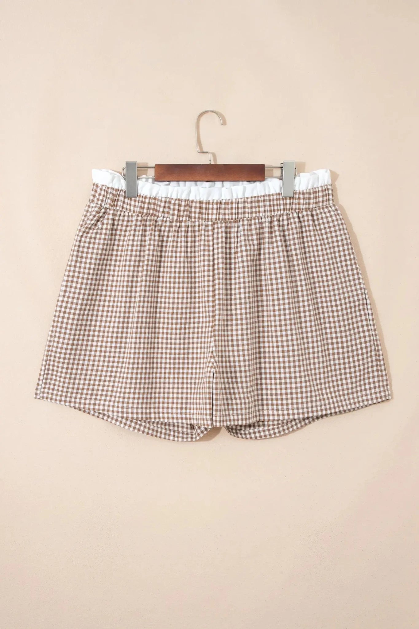 Plus Size Plaid Gingham Ruffle High Waist Shorts | Zarnesh