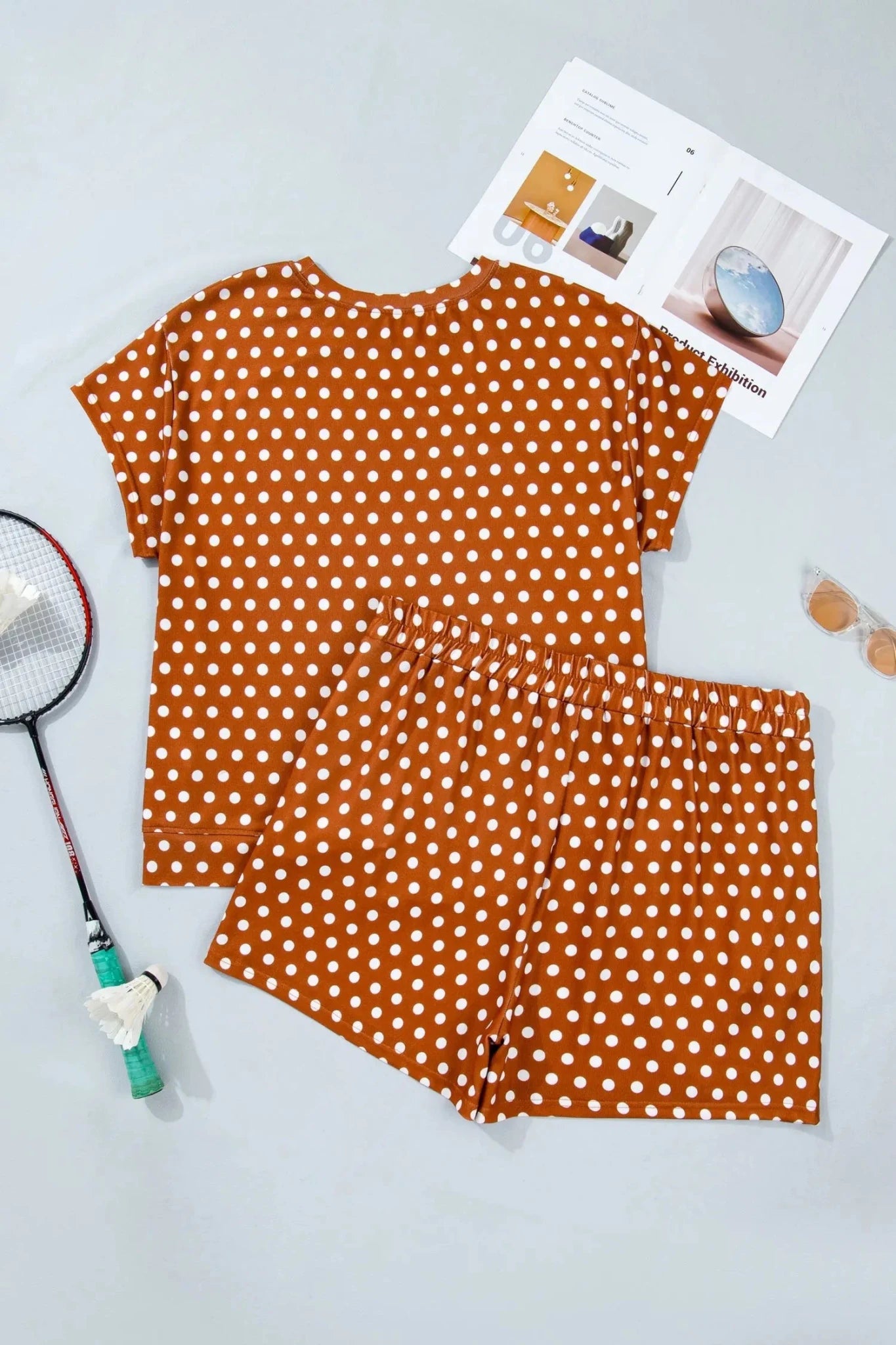 Plus Size Polka Dot Tee & Shorts Set | Zarnesh