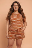 Plus Size Polka Dot Tee & Shorts Set | Zarnesh