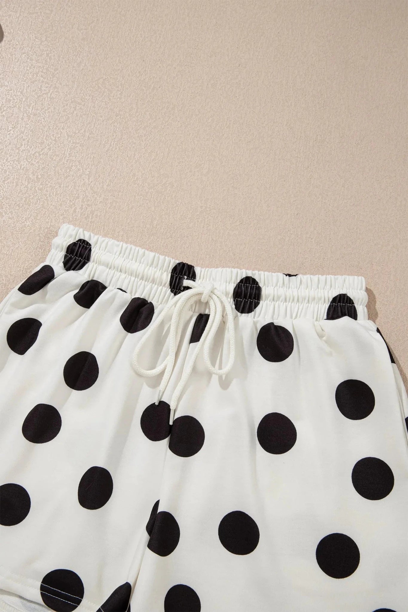 Polka Dot 2-Piece Tee & Drawstring Shorts Set | Zarnesh