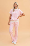 Polka Dot Mock Neck Top & Pants Lounge Set | Zarnesh