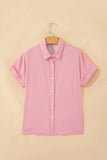 Polka Dotted Cuffed Buttoned Short Sleeve Blouse | Zarnesh