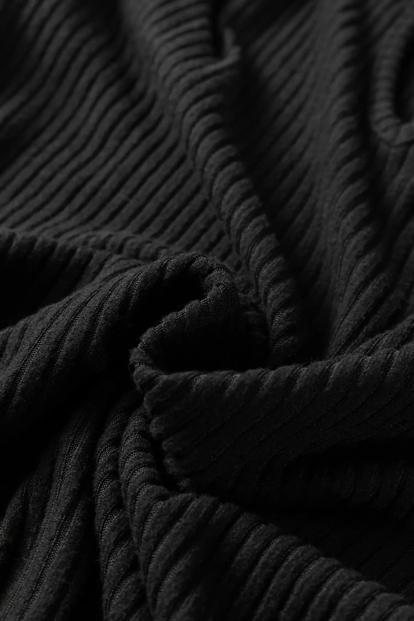 Close-up of textured black fabric