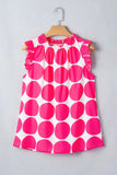 Round Neck Polka Dot Flutter Sleeve Tank Top | Zarnesh