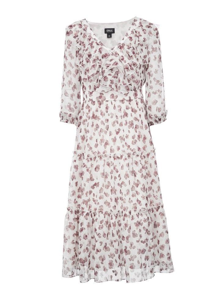 Floral dress with a white background