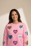 Sequin Conversation Heart Sweatshirt | Zarnesh