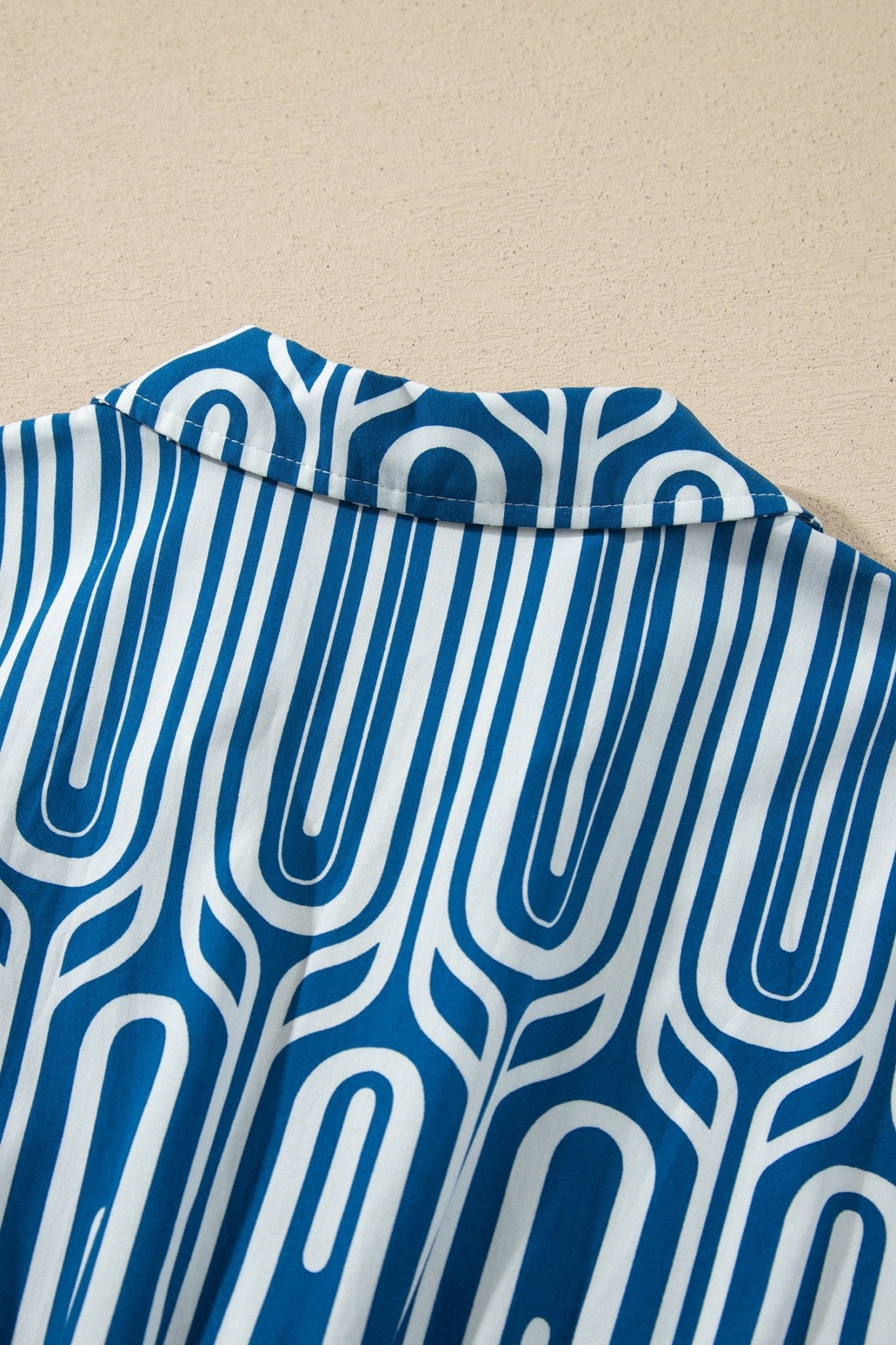 Short Sleeve Geometric Collar Maxi Dress | Zarnesh