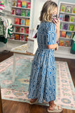 Short Sleeve Geometric Collar Maxi Dress | Zarnesh