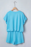 Solid Batwing Sleeve Tee & Drawstring Shorts Set | Zarnesh