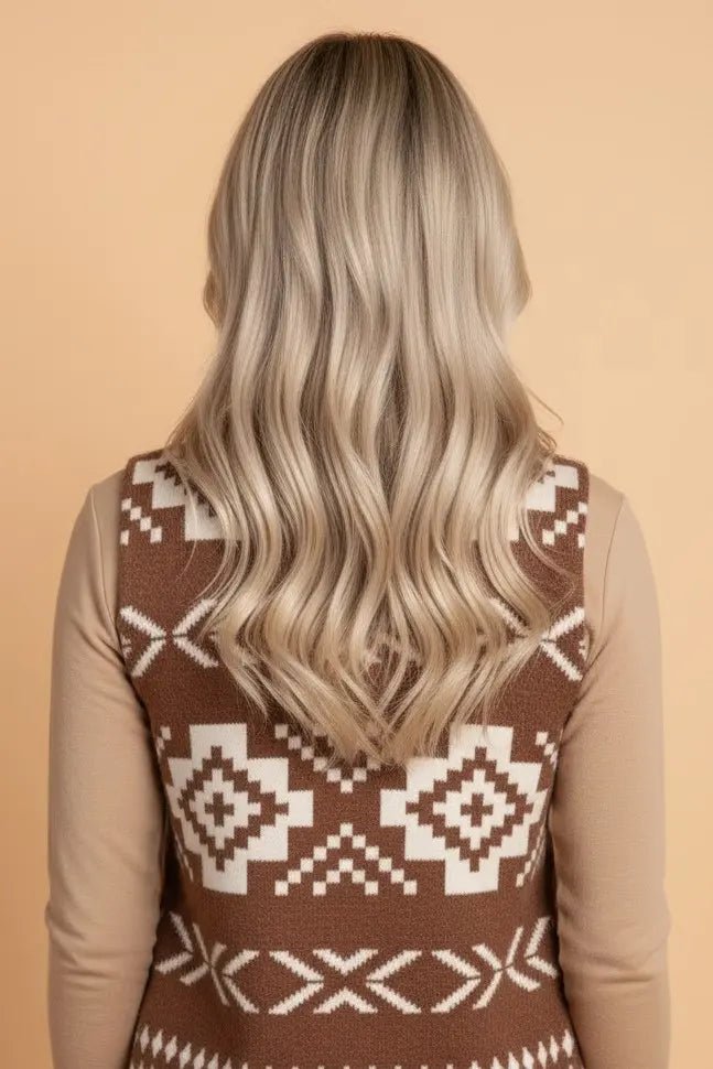 Southwestern Buttoned Wool Sweater Vest | Zarnesh