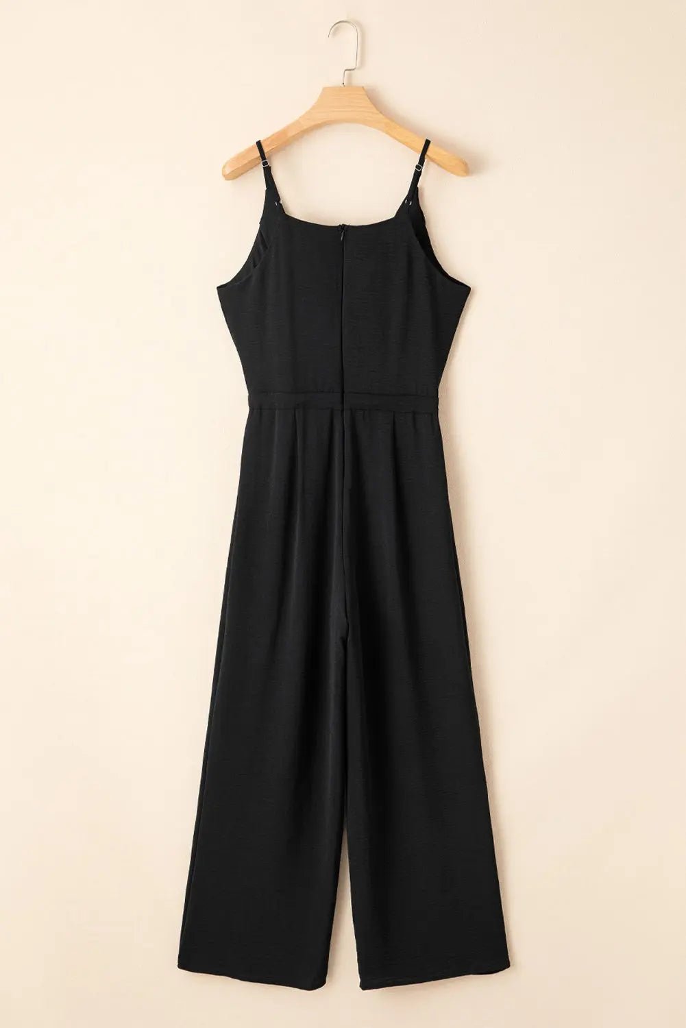 Spaghetti Strap Wide Leg Drawstring Jumpsuit | Zarnesh