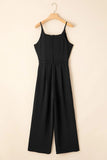 Spaghetti Strap Wide Leg Drawstring Jumpsuit | Zarnesh