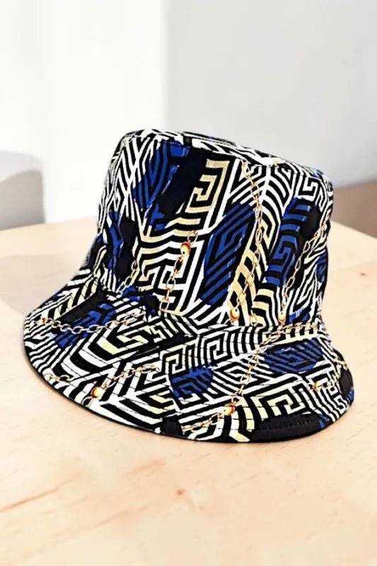 Stripe Chain Geometric Bucket Hat | Zarnesh