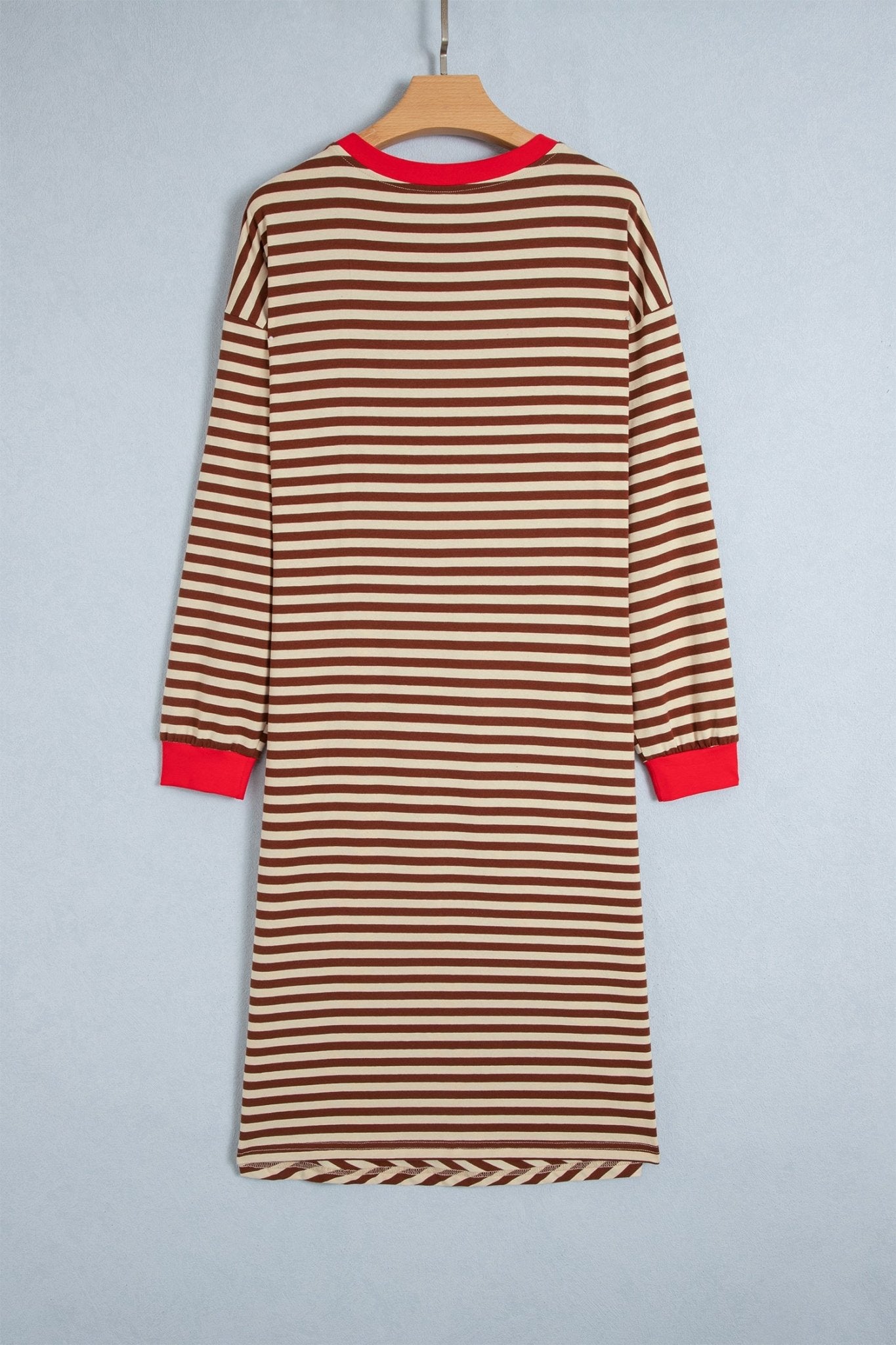 Stripe Tie Waist Long Sleeve Midi Dress | Zarnesh - Zarnesh