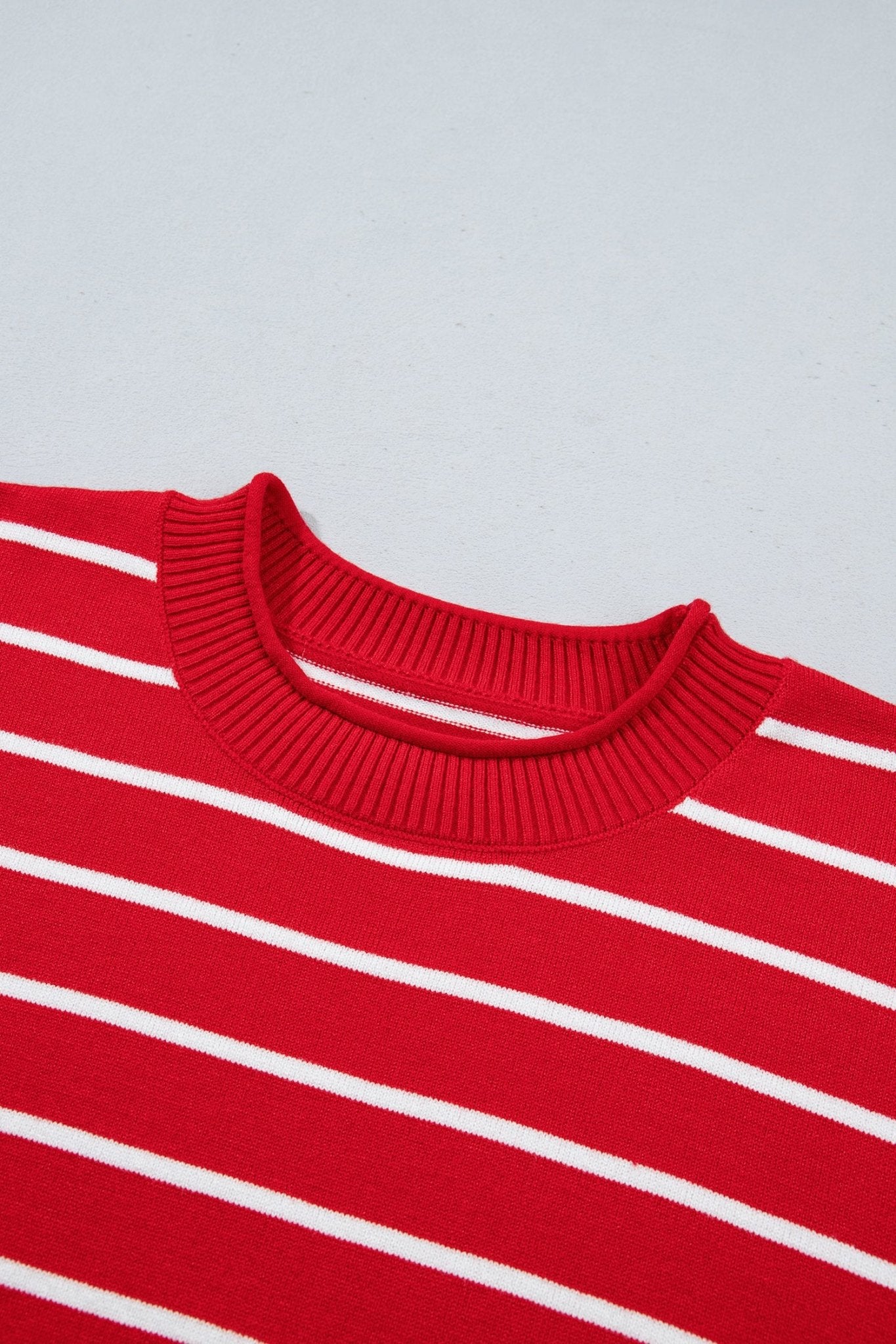 Striped Half Sleeve Drop Shoulder Sweater | Zarnesh - Zarnesh