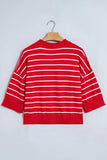 Striped Half Sleeve Drop Shoulder Sweater | Zarnesh - Zarnesh