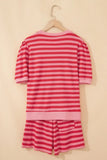 Striped Puff Sleeve Top & Shorts Lounge Set | Zarnesh
