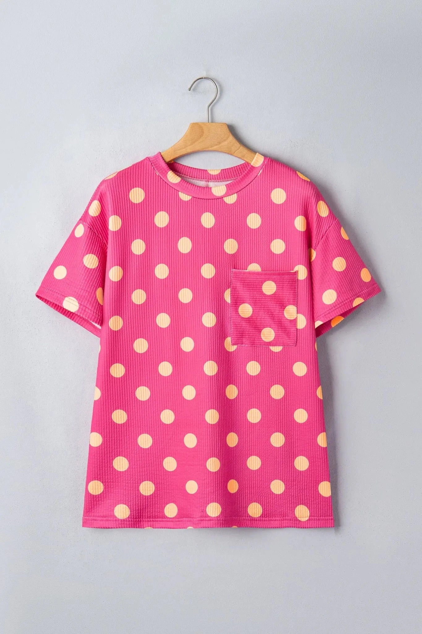 Textured Polka Dot Drop Shoulder T-Shirt | Zarnesh