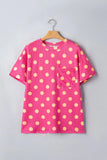 Textured Polka Dot Drop Shoulder T-Shirt | Zarnesh