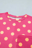 Textured Polka Dot Drop Shoulder T-Shirt | Zarnesh