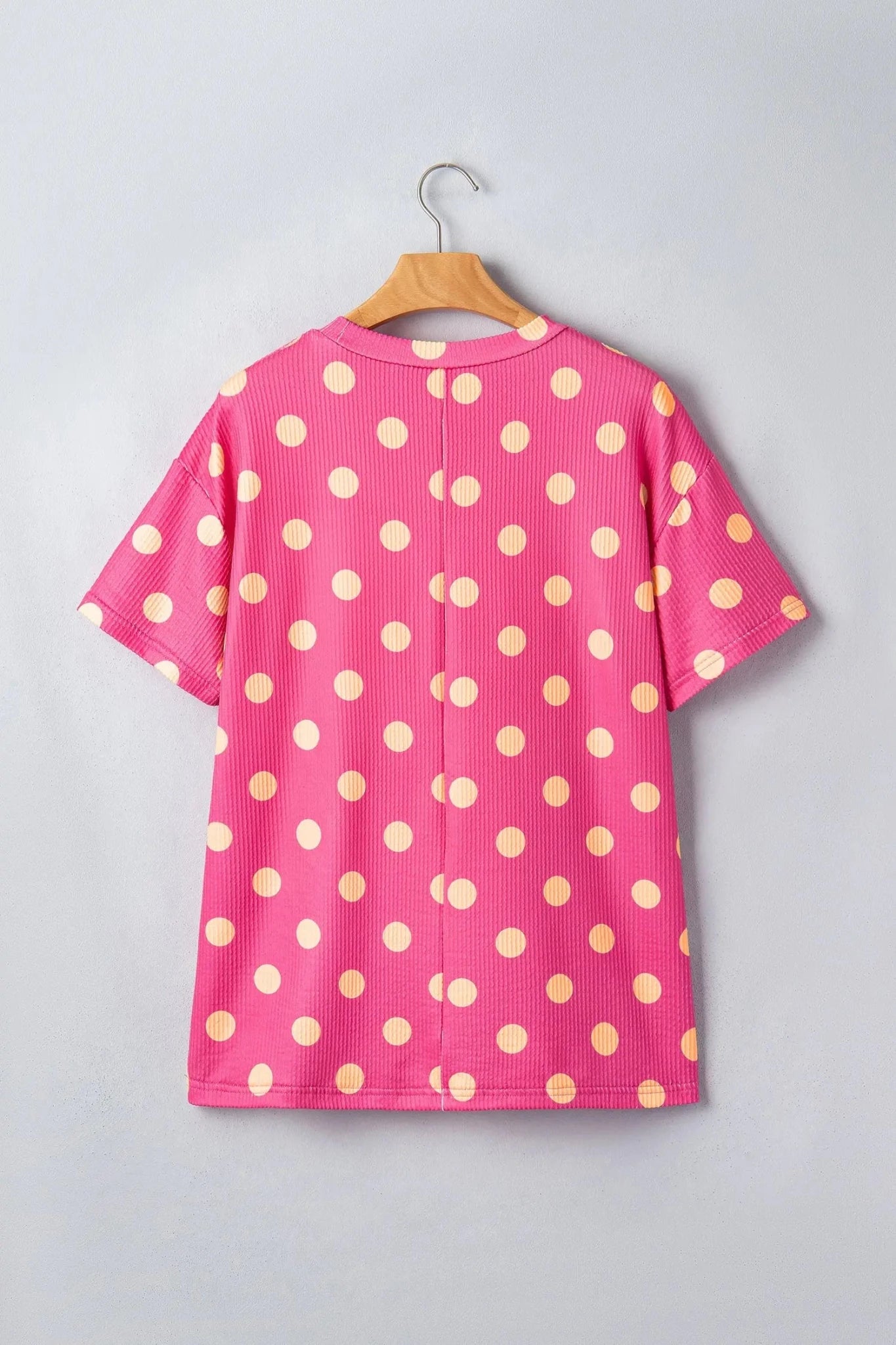 Textured Polka Dot Drop Shoulder T-Shirt | Zarnesh