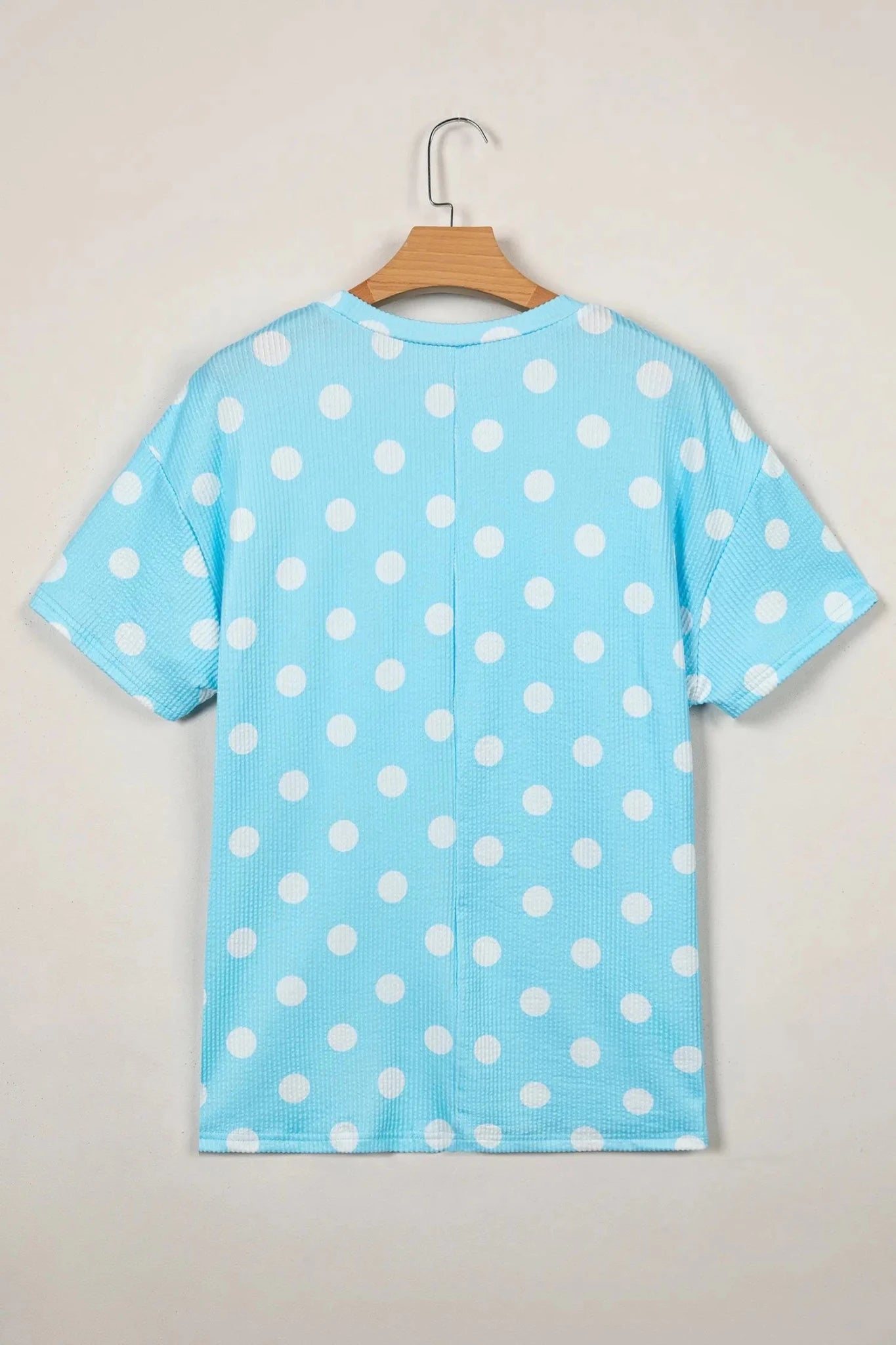 Textured Polka Dot Drop Shoulder T-Shirt | Zarnesh