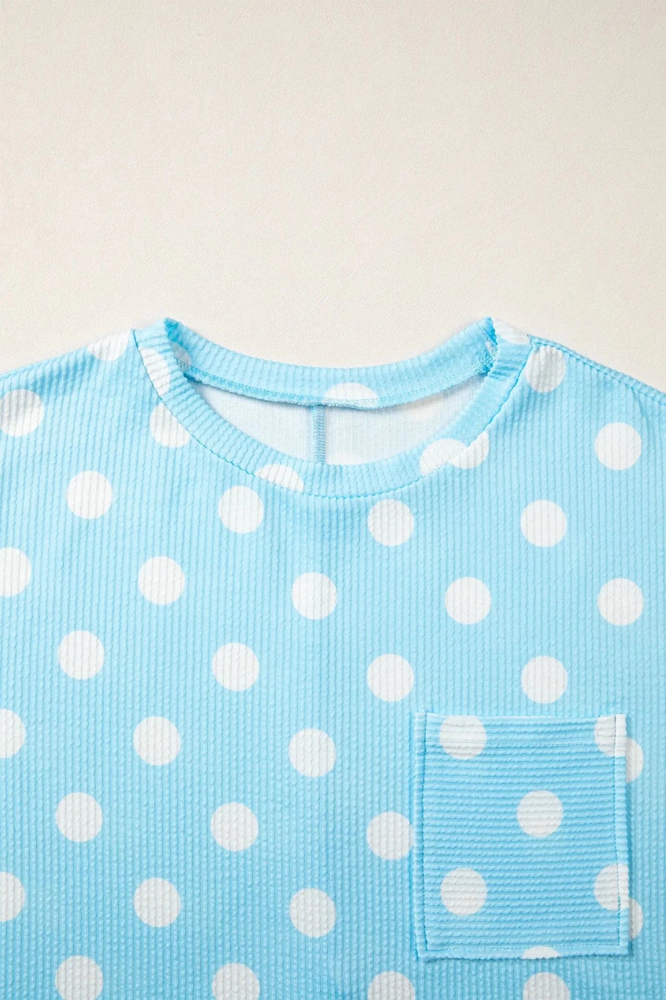 Textured Polka Dot Drop Shoulder T-Shirt | Zarnesh