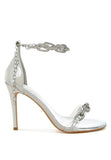 Rhinestone Chain Stiletto Metallic Heels | Zarnesh