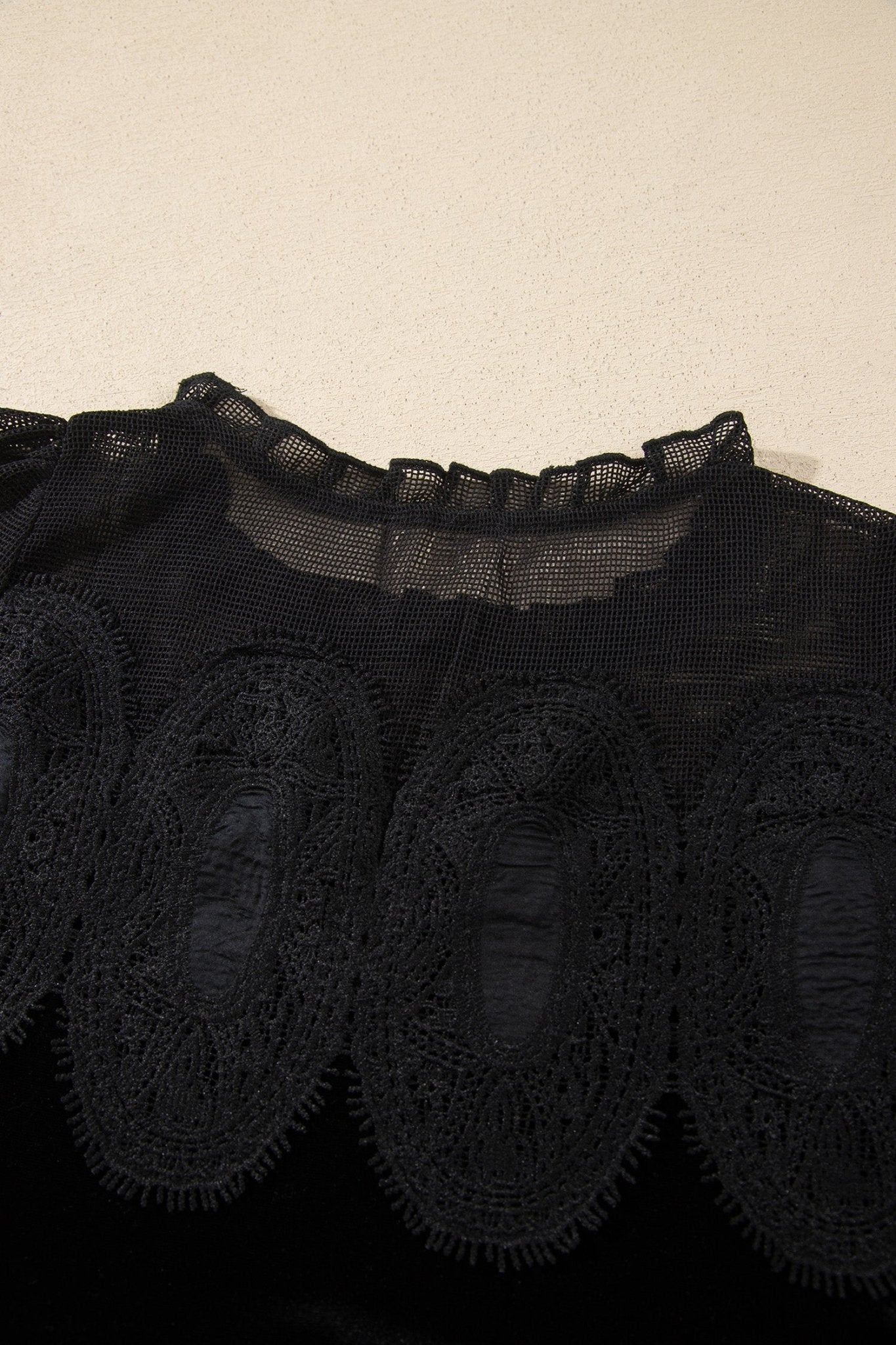 Velvet Sheer Mesh Lace Yoke Mini Dress | Zarnesh - ZarneshDresses/Mini Dresses