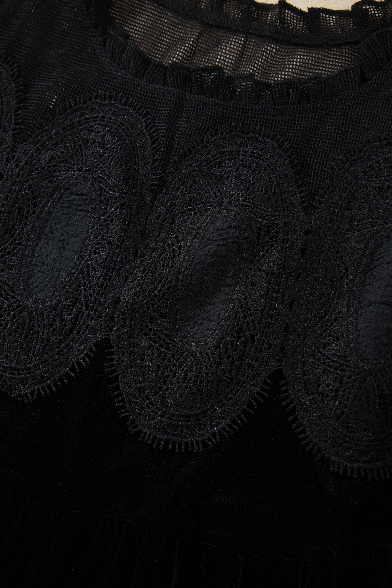 Velvet Sheer Mesh Lace Yoke Mini Dress | Zarnesh - ZarneshDresses/Mini Dresses