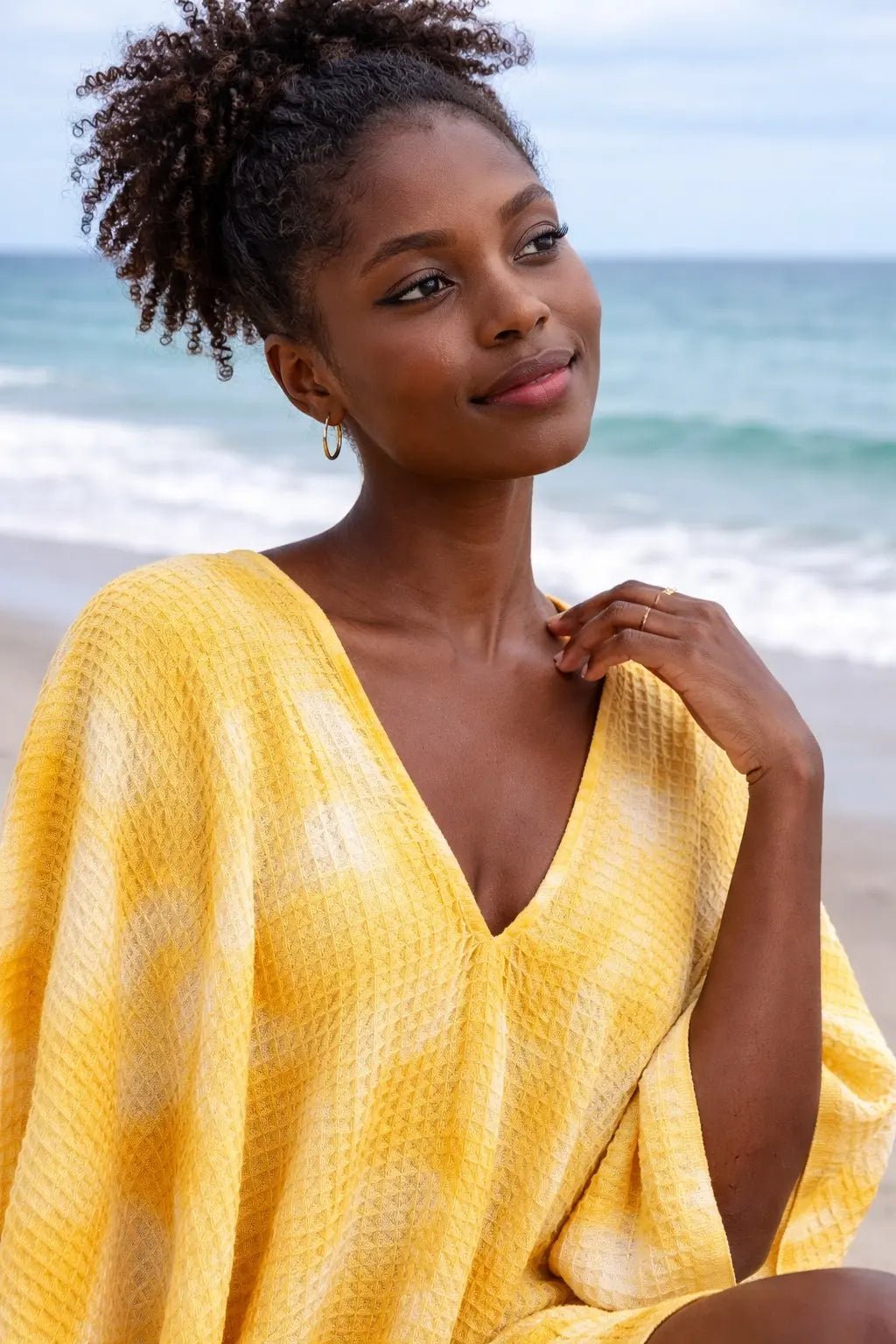 Waffle Tie-Dye Beach Towel Cover-Up One Size | Zarnesh