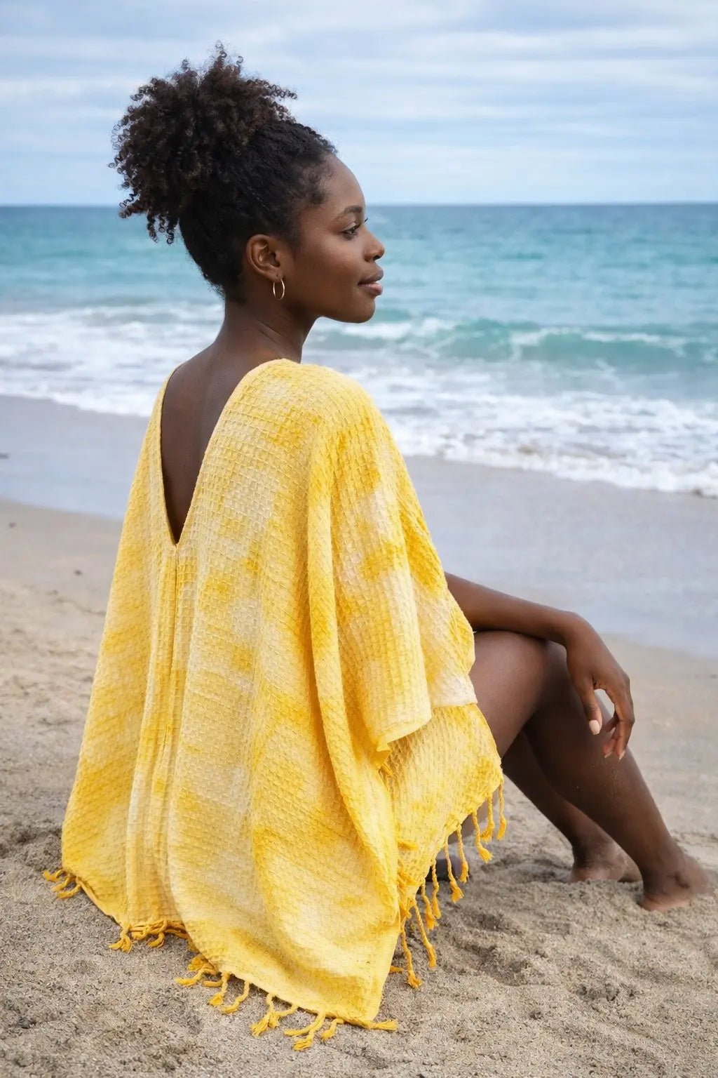 Waffle Tie-Dye Beach Towel Cover-Up One Size | Zarnesh