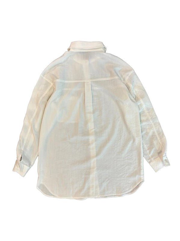 Women Collar Bow Long Sleeves with Cuffs Button Down Shirt Zarnesh