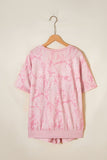 Women’s Abstract V-Neck Tee and Drawstring Shorts Set | Zarnesh