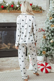 Women's Bow Tie Long Sleeve Top Pants Pajama Set | Zarnesh