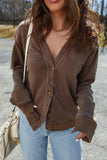 Women’s Casual Solid V-Neck Button Front Cardigan | Zarnesh