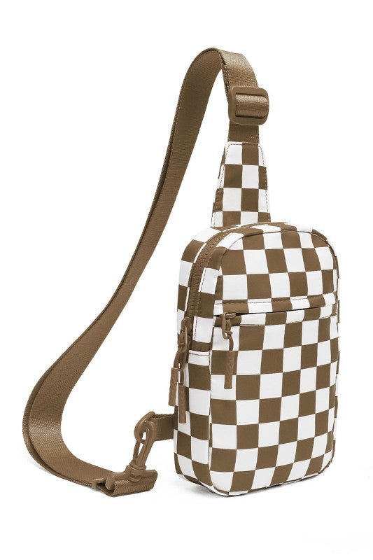 Women’s Checkered Crossbody Nylon Sling Bag | Zarnesh