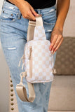 Women’s Checkered Crossbody Nylon Sling Bag | Zarnesh