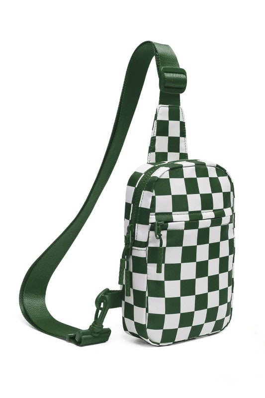 Women’s Checkered Crossbody Nylon Sling Bag | Zarnesh