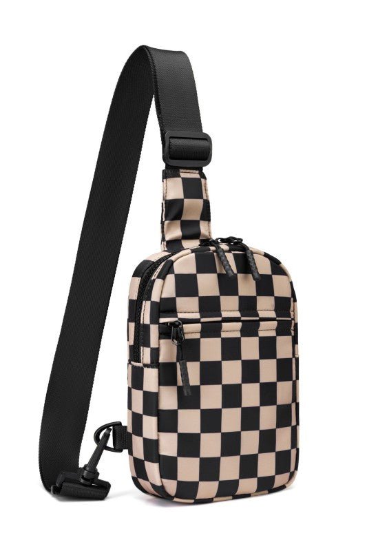 Women’s Checkered Crossbody Nylon Sling Bag | Zarnesh