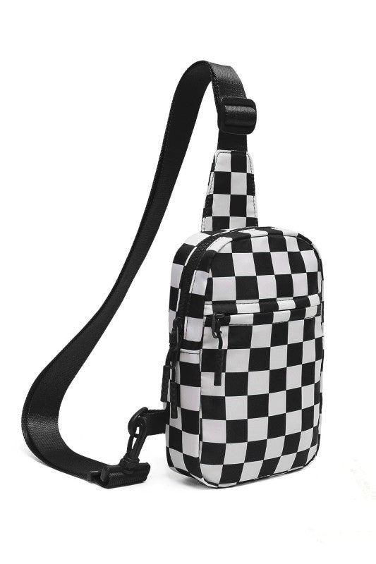 Women’s Checkered Crossbody Nylon Sling Bag | Zarnesh
