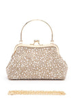 Pearl Embellished Top Handle Convertible Clutch | Zarnesh