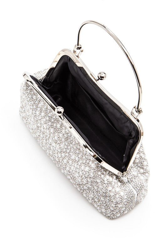 Pearl Embellished Top Handle Convertible Clutch | Zarnesh