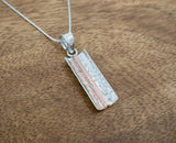 Women’s Copper Reflection Bar Silver Pendant Necklace | Zarnesh